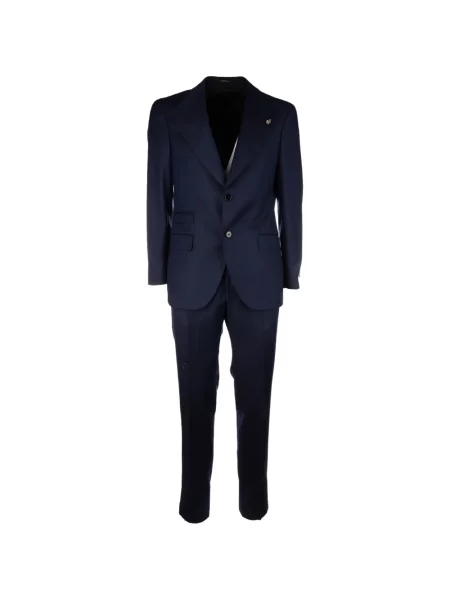 Costum Gabriele Pasini de lână de costum cu un singur rând de nasturi albastru