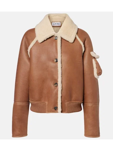Kurtka skórzana Loewe brązowa