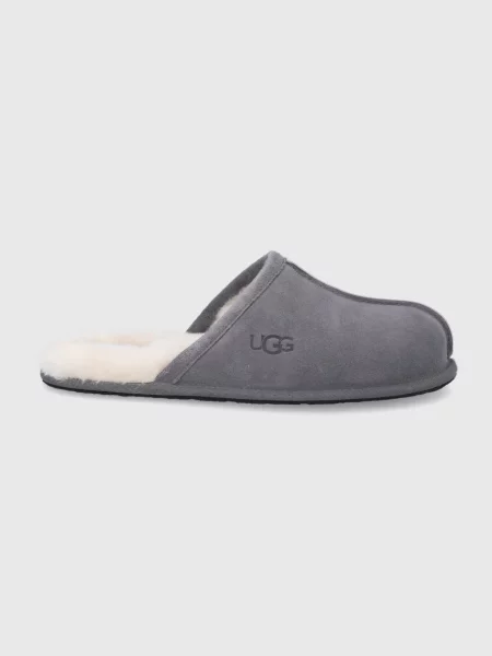 UGG De piele mules încălțăminte M SCUFF cu adaos de lână gri
