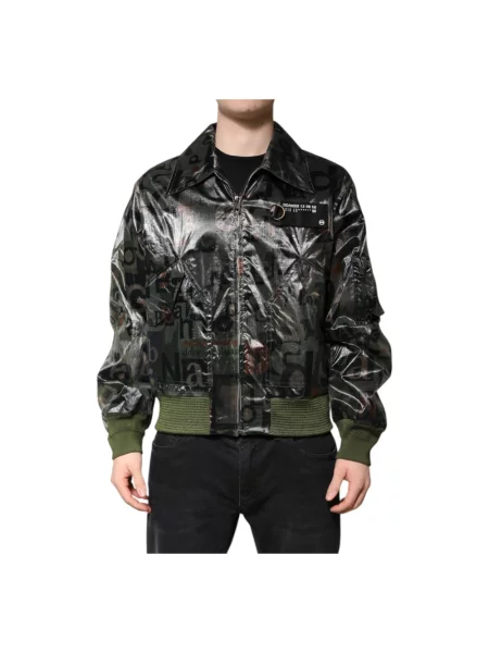 Kurtka bomber Dolce And Gabbana z logo zielony