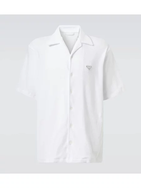 Cămașă Prada din material terry alb