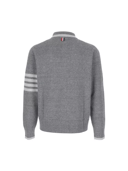 Koszulka polo Thom Browne wełniana szara