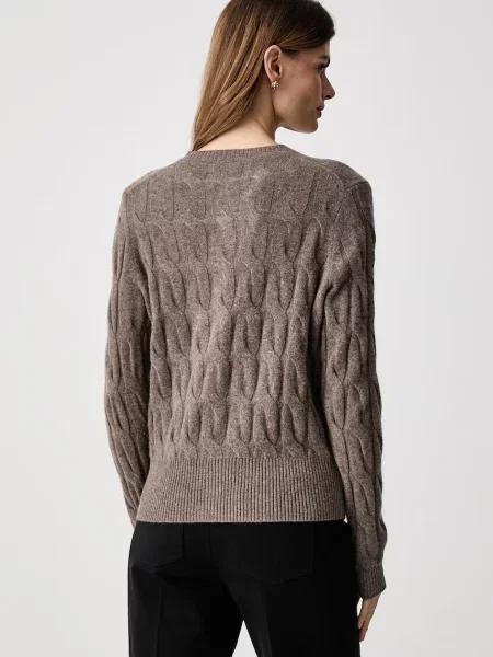 Tommy Hilfiger Kardigan Soft Beżowy ciemny brązowy