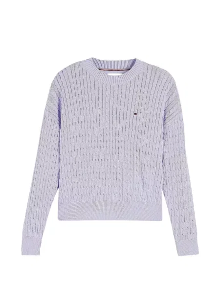 Sweter dziecięcy Tommy Hilfiger fioletowy