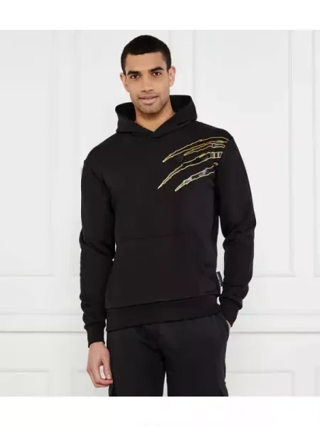Plein Sport Pulóver LS Lamina Scratch | Relaxed fit fekete