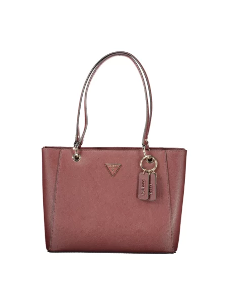 Guess torebka shopper z imitacji skóry NOELLE czerwona