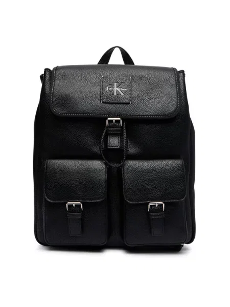 Plecak Calvin Klein Bold Pebble Flap Backpack Black OS czarny