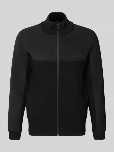 Kardigan rozpinany o kroju regular fit z mieszanki Boss Green czarny