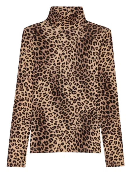 Tricou Maje cu imagine cu model leopard maro