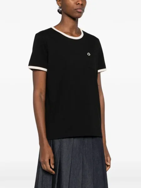 Haftowana koszulka Moncler czarna