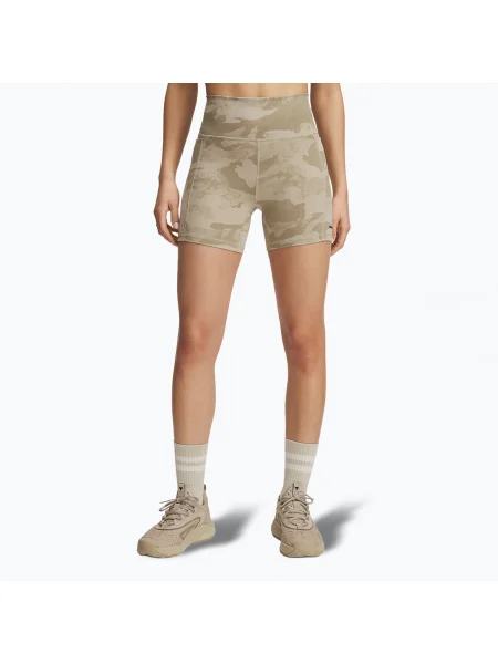 Къси панталони за тренировка за жени Under Armour Project Rock middy city khaki / black черно