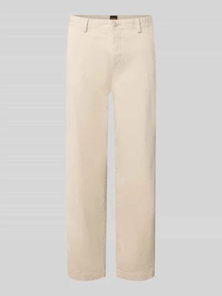 Chinosy o kroju straight fit z mieszanka bawełny model Chino_Keyes_DS' Boss Orange beżowe