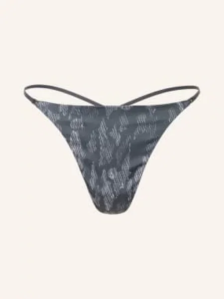 Calvin Klein Tanga Signature Satin / režná šedá