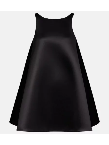 Satynowy top z jedwabiu Phoebe Philo czarny