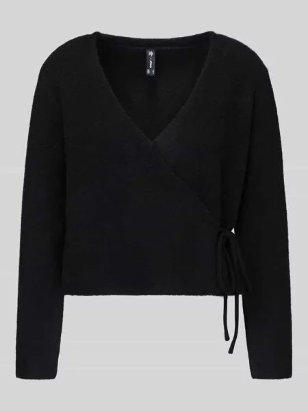 Kardigan rozpinany o kroju relaxed fit z domieszką wełny model LIVA' Only czarny