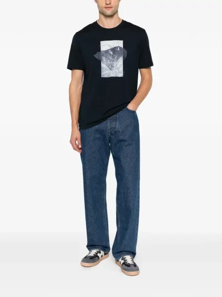 Scurt tricou Boss cu decolteu rotund negru
