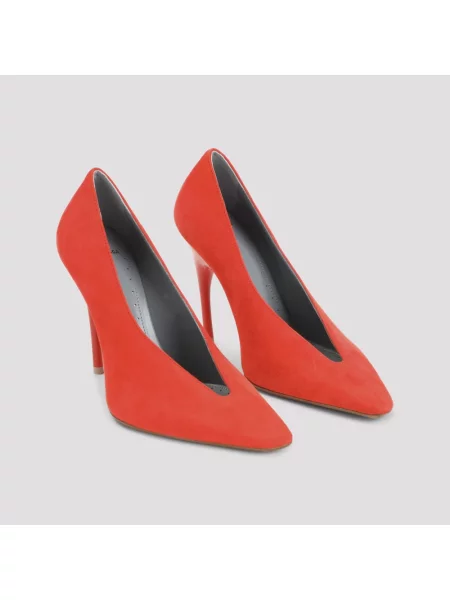 Czółenka Balenciaga skórzana pomarańczowa