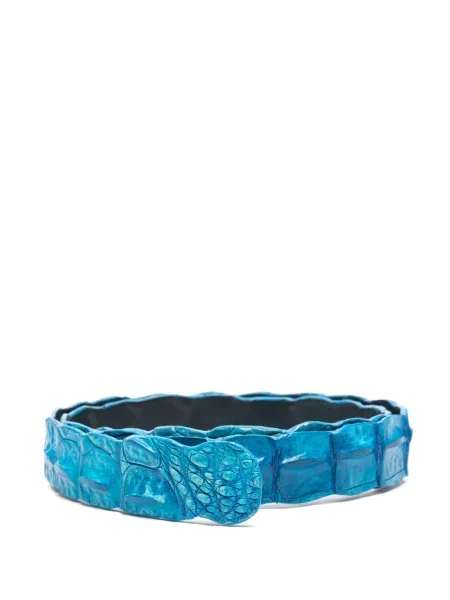 Pasek Sommet skórzany niebieski