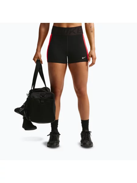 Pantaloni scurți de antrenament pentru femei Nike Pro Sculpt Dri-Fit High-Waisted Biker 5" black/light crimson/white alb