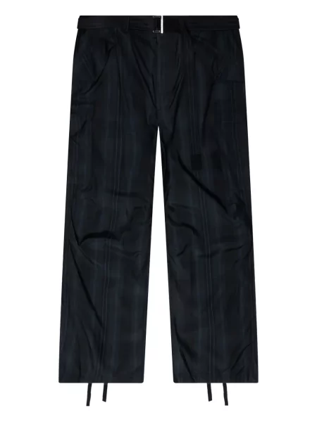 Kostkované kalhoty Sacai černé