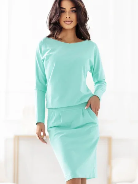 Rochie maxi Numoco lungă de costum alb