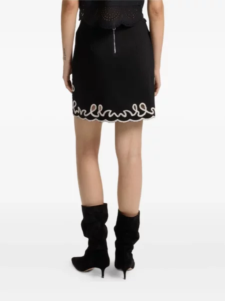 Fusta mini Boss cu broderie negru