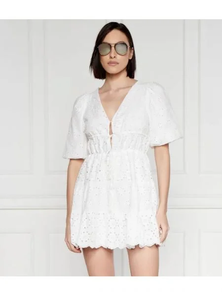 Pepe Jeans London Csipke ruha DELIA fehér