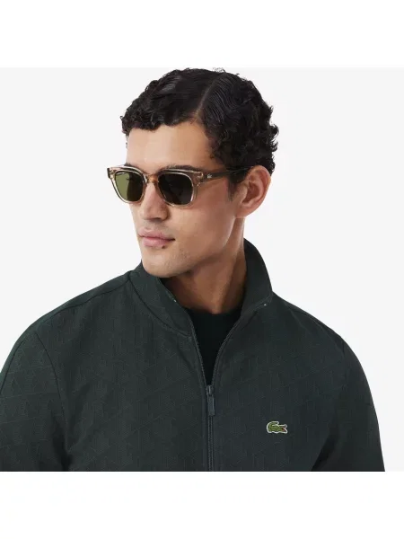 Lacoste Kurtka Dresowa Na Żakard Paris Ciemnozielona zielony