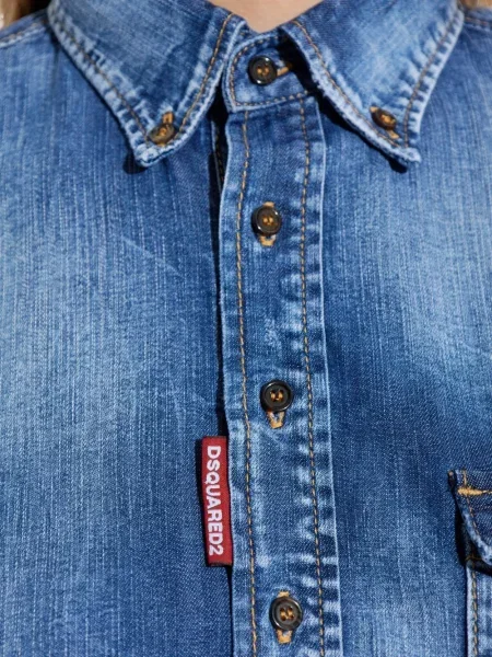 Rochie din denim Dsquared2 de costum albastru