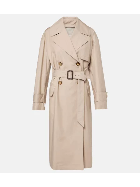 Trencz Max Mara z twillu brązowy