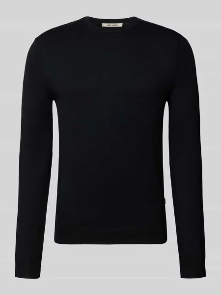 Krój regular fit sweter z mieszanka model WYLER Only & Sons czarny