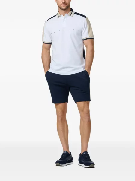 Tricou polo Hackett London cu imagine alb