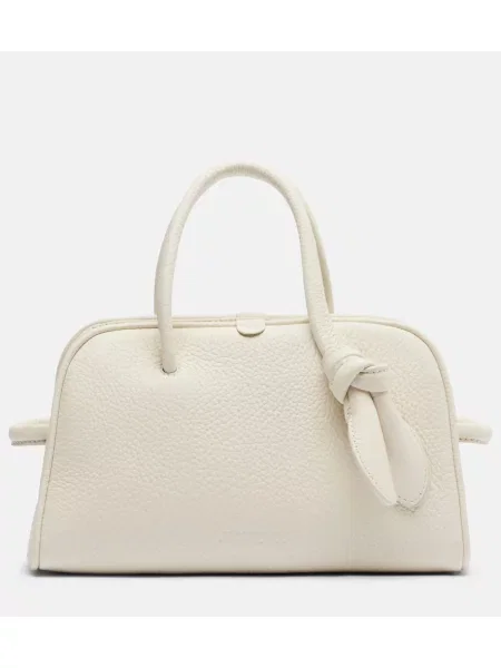 Geanta de piele Jacquemus din piele alb