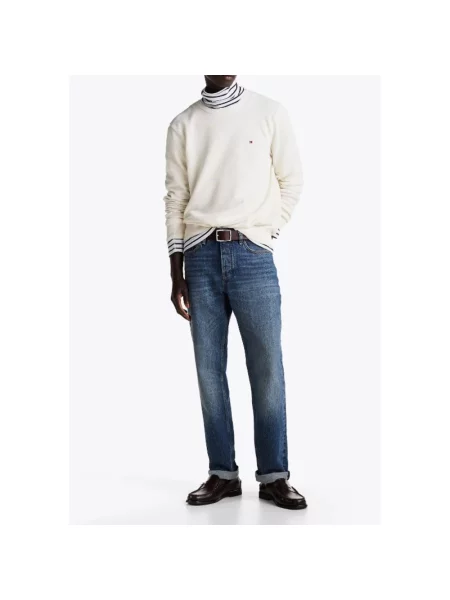 Klasyczny Sweter z Okrągłym Dekoltem Tommy Hilfiger biały