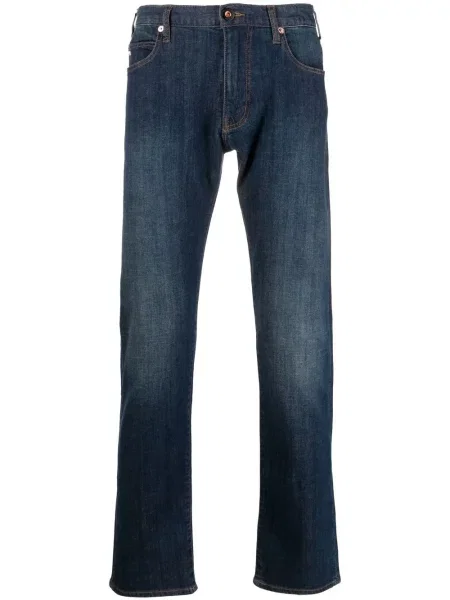 Blugi drepți Emporio Armani albastru