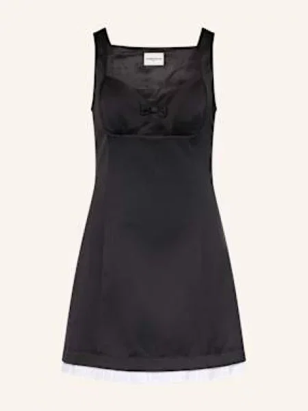 Claudie Pierlot Sukienka Etui Z Satyny Z Wycięciami schwarz biała