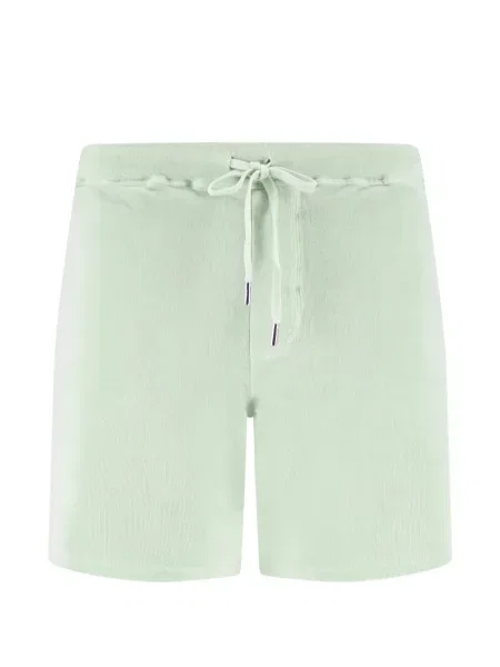 Pantaloni scurți Fedeli din material terry cu cordon verde