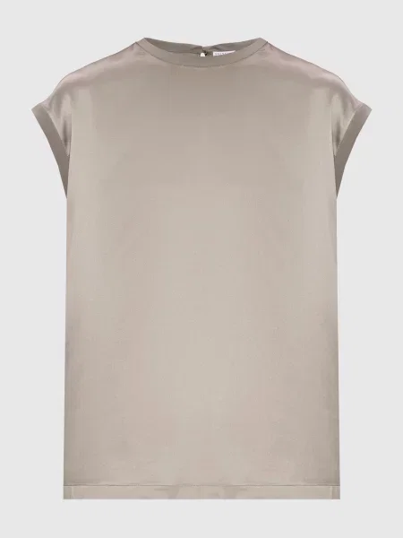 Топ кольору хакі із шовку з ланцюжком Brunello Cucinelli