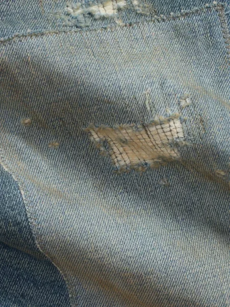 Blugi Ralph Lauren Rrl zdrențuiți albastru