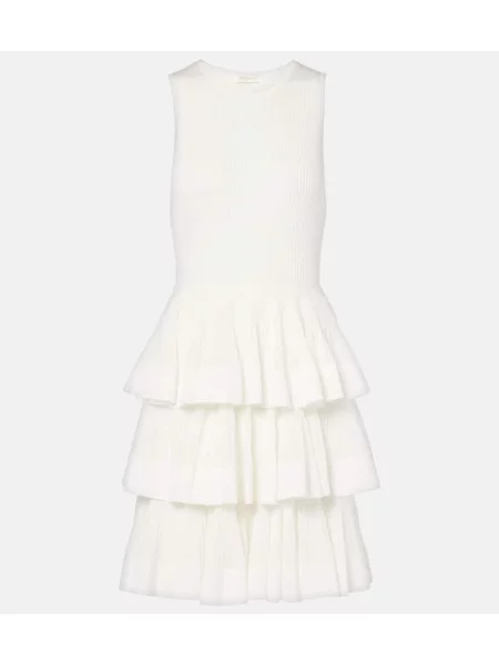Rochie Zimmermann tricotate cu volane alb
