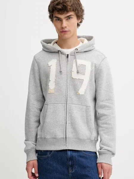 Pulover Hollister Co. s kapuco siva