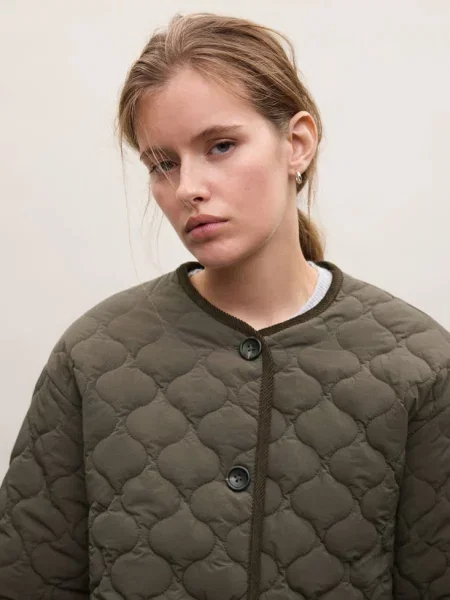 Pikowana kurtka anorak z lamówkami czekoladowy Teen L MANGO TEEN