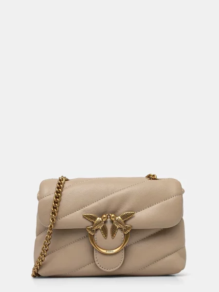 Pinko geantă crossbody pentru femei din piele bej