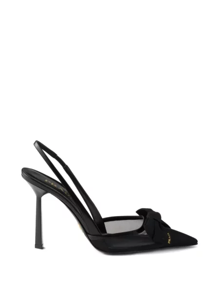 Pantofi cu toc Prada plasă negru
