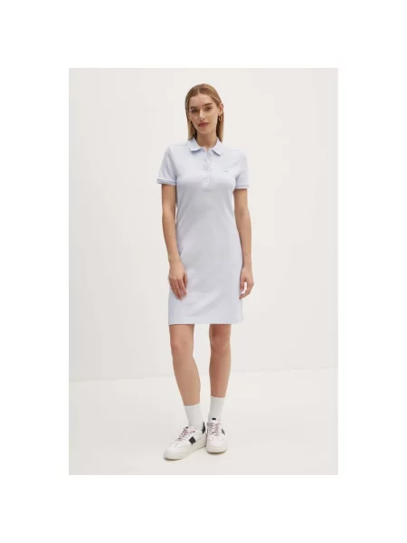 Lacoste sukienka mini prosta niebieski