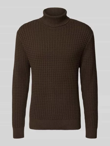 Golf o kroju regular fit z fakturą wafla model ‘TOM’ Selected Homme