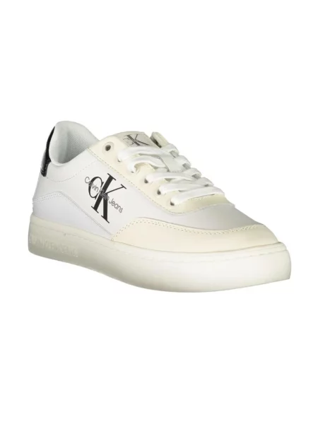 Trampki Calvin Klein Jeans skórzane eleganckie białe