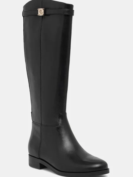 Кожени ботуши Guess ZORO с равна подметка FLFZOR черно