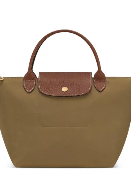 Geantă shopper Longchamp din piele verde