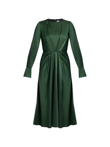 Rochie Erdem din satin drapată verde
